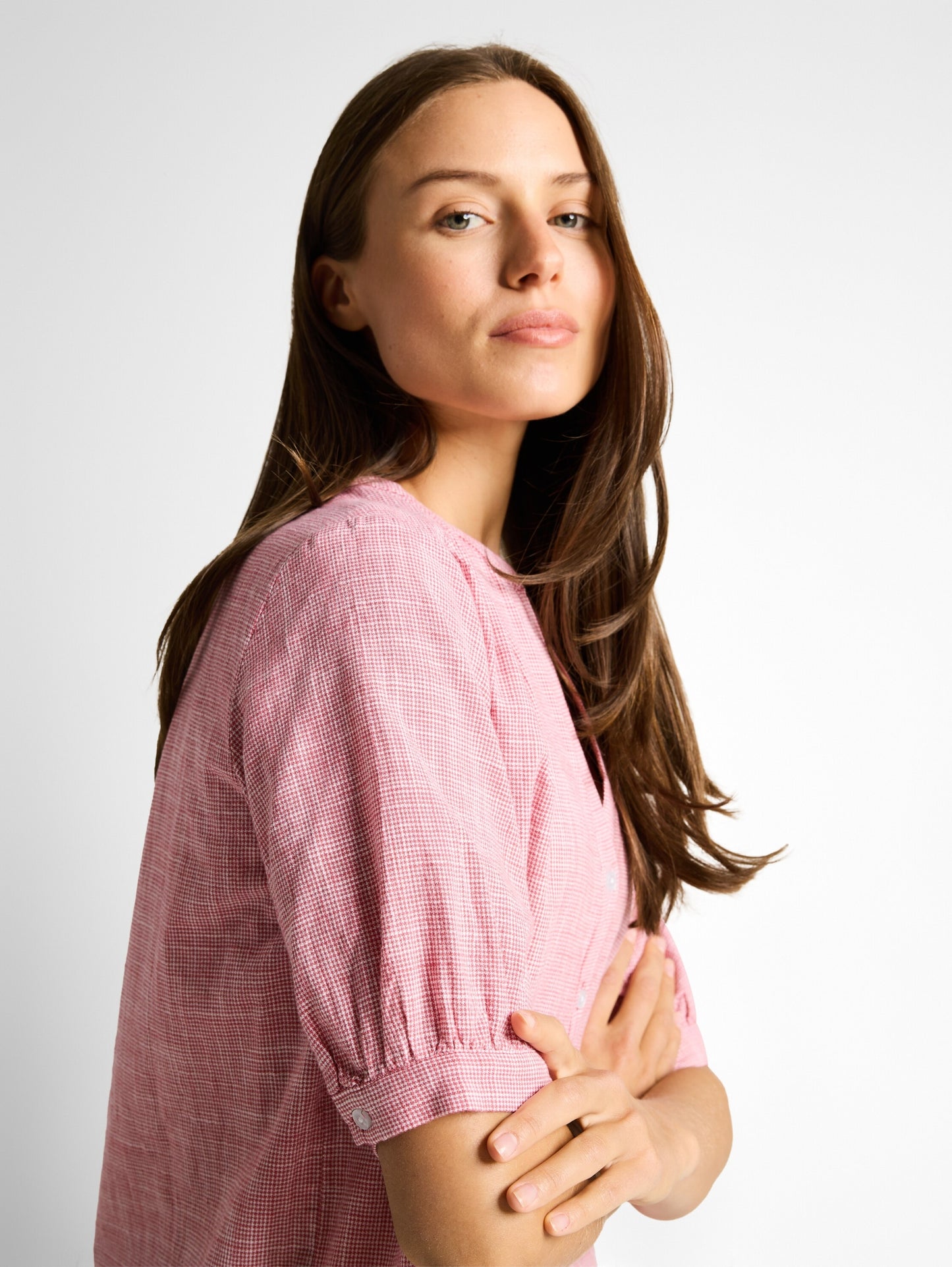 blouse shortsleeves slub struc cozy pink Bild 6