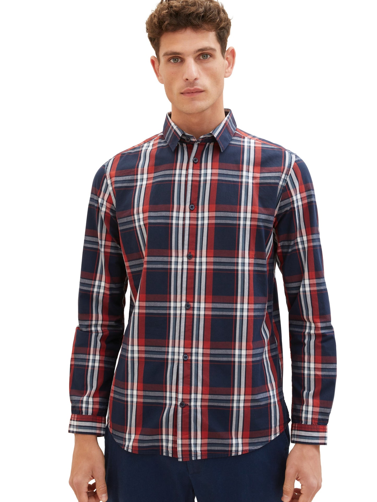 checked shirt navy red check Bild 7