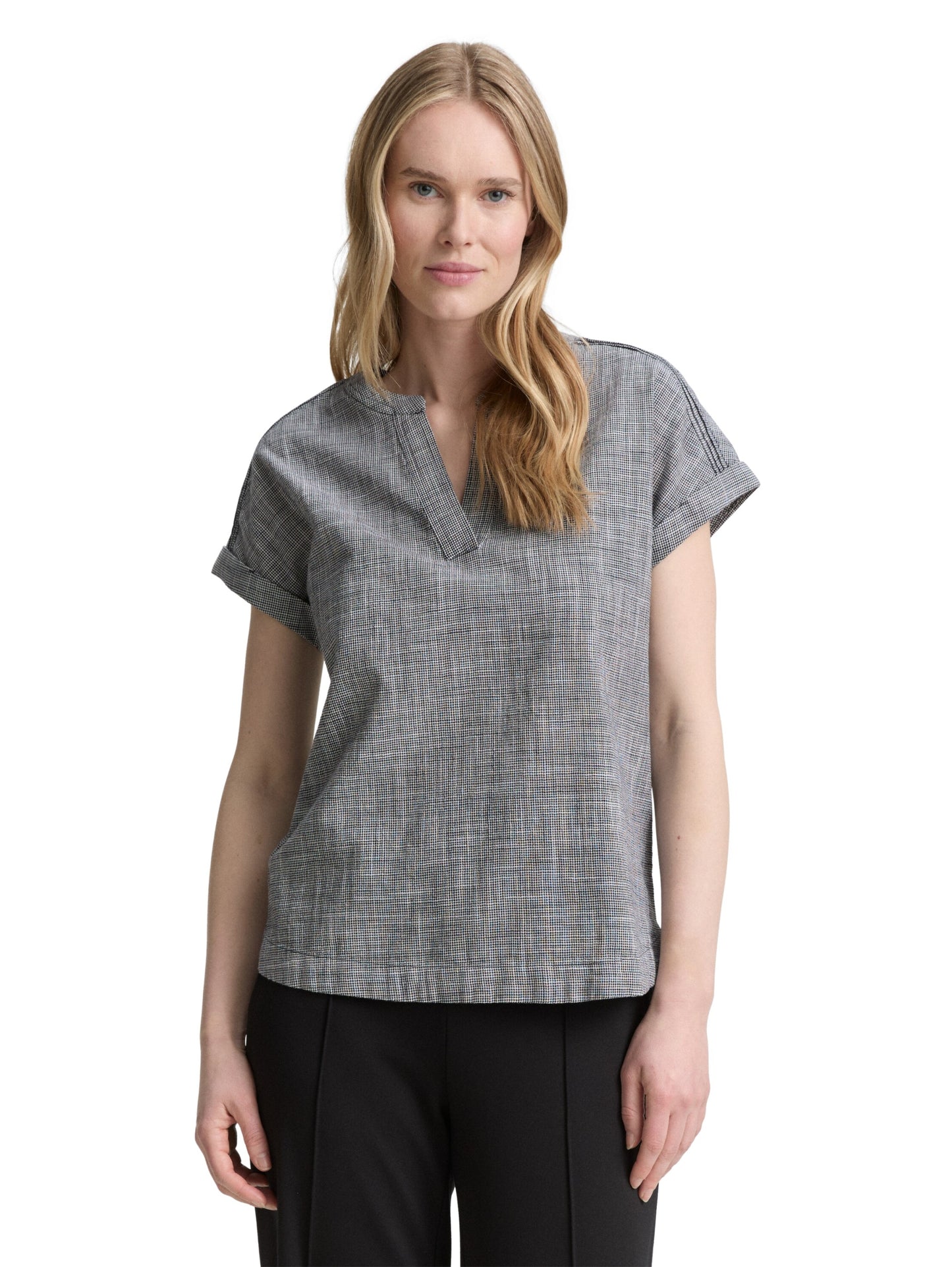 blouse shortsleeve with slub s midnight navy Bild 6