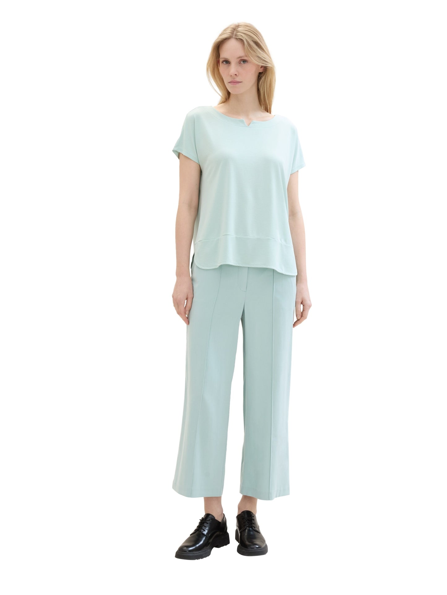 culotte pants with pintuck dusty mint blu Bild 8