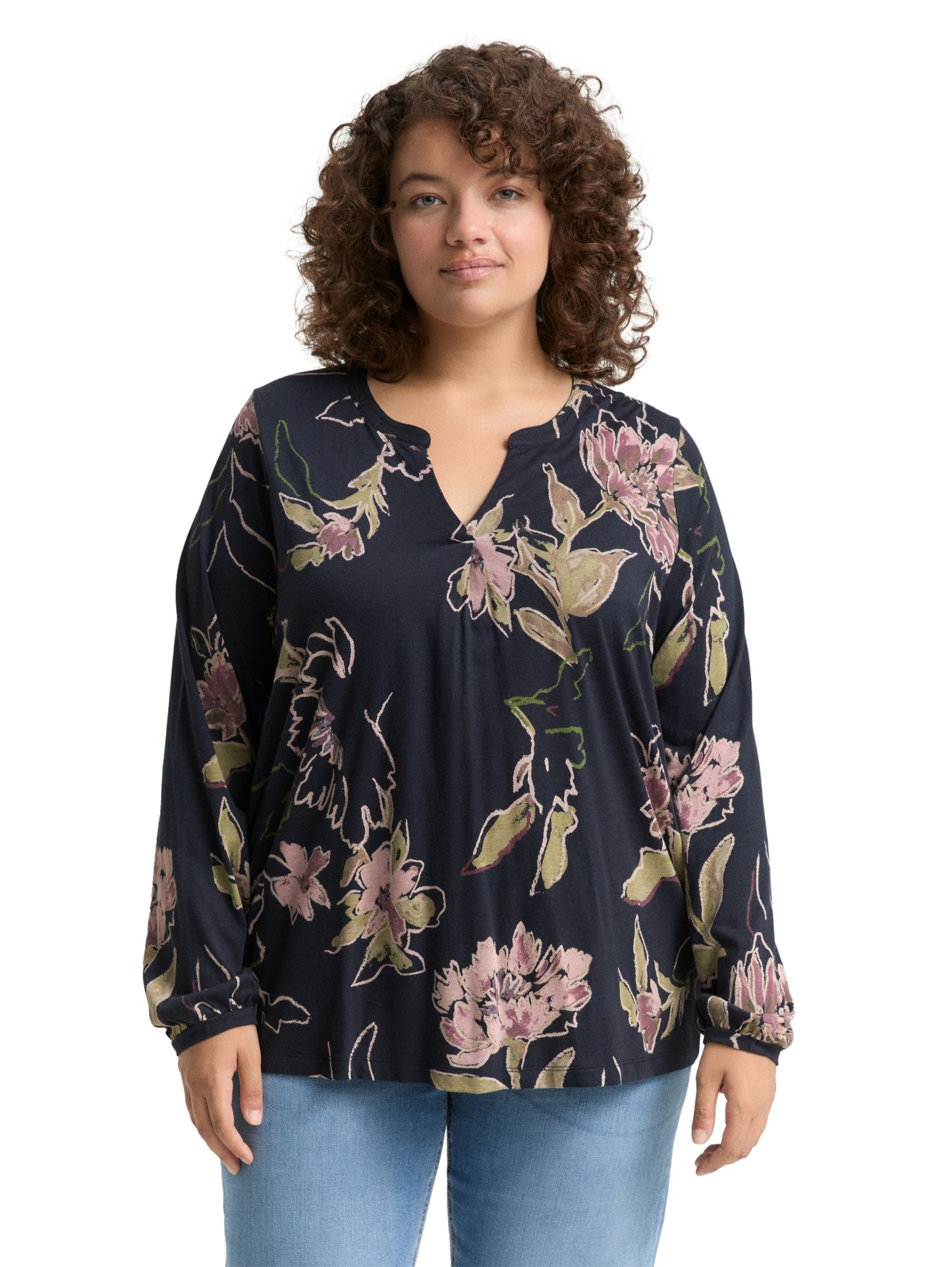 T-shirt alloverprinted blouse big flower des Bild 6