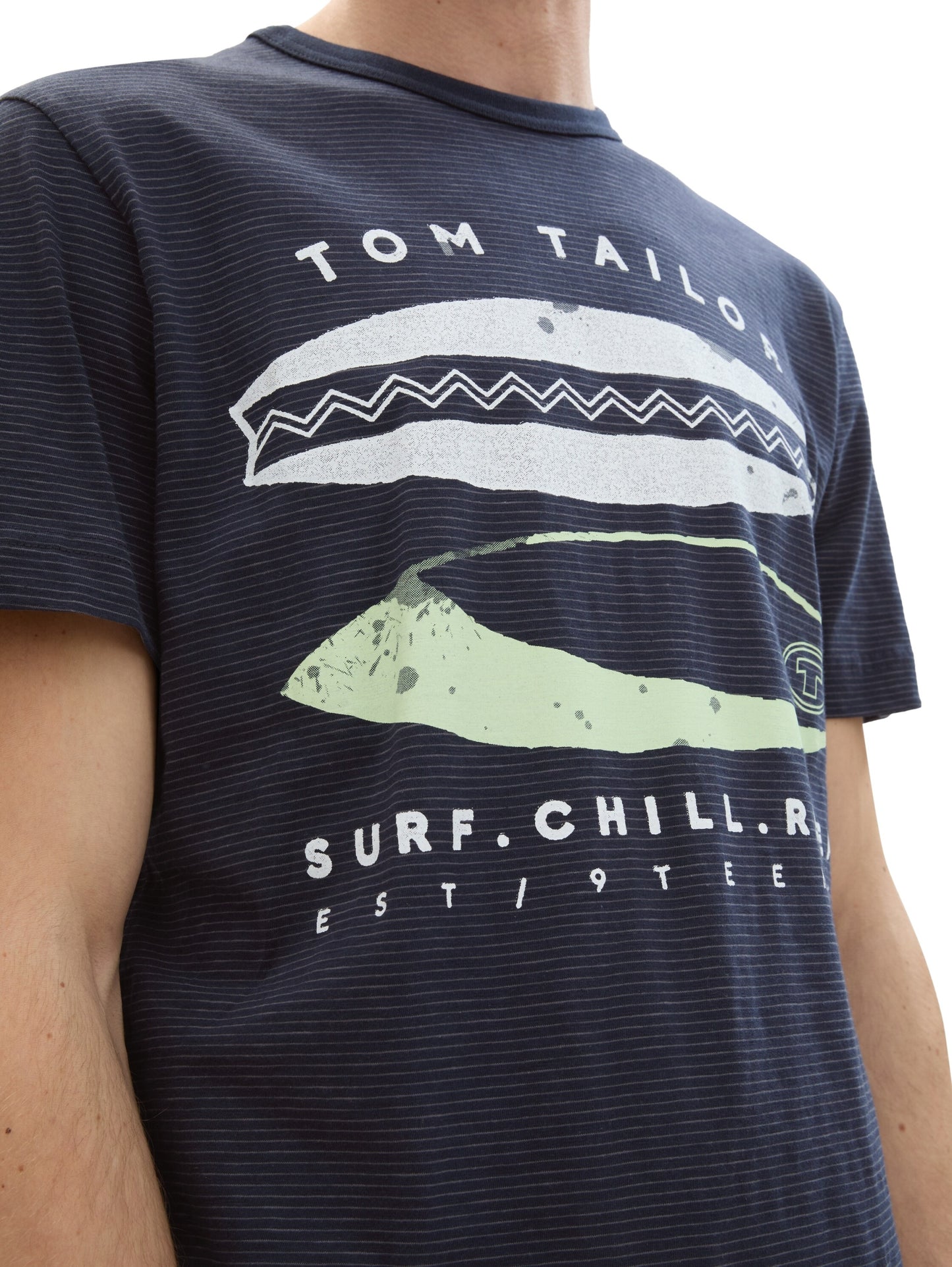 printed fine stripe t-shirt navy fine stri Bild 7