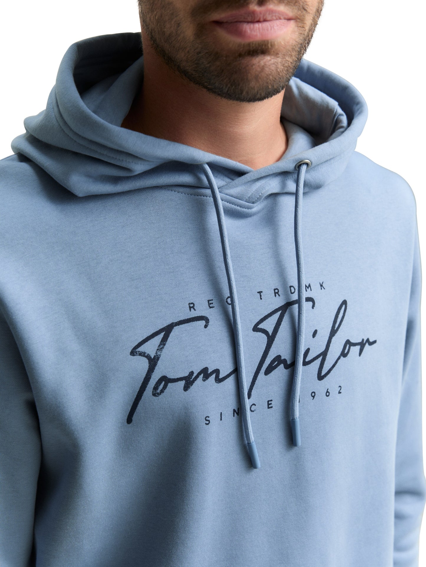 printed hoodie faded denim bl Bild 6