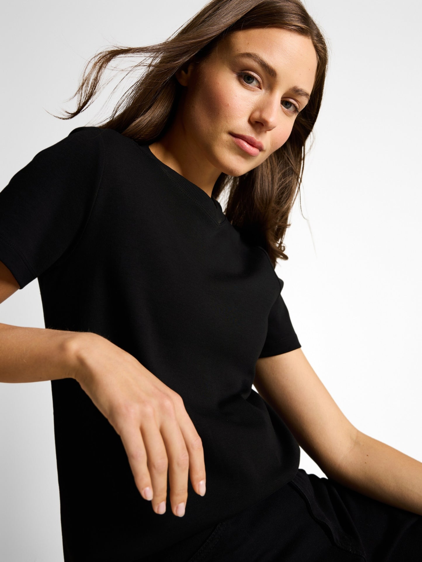 T-shirt crew neck basic inter deep black Bild 6