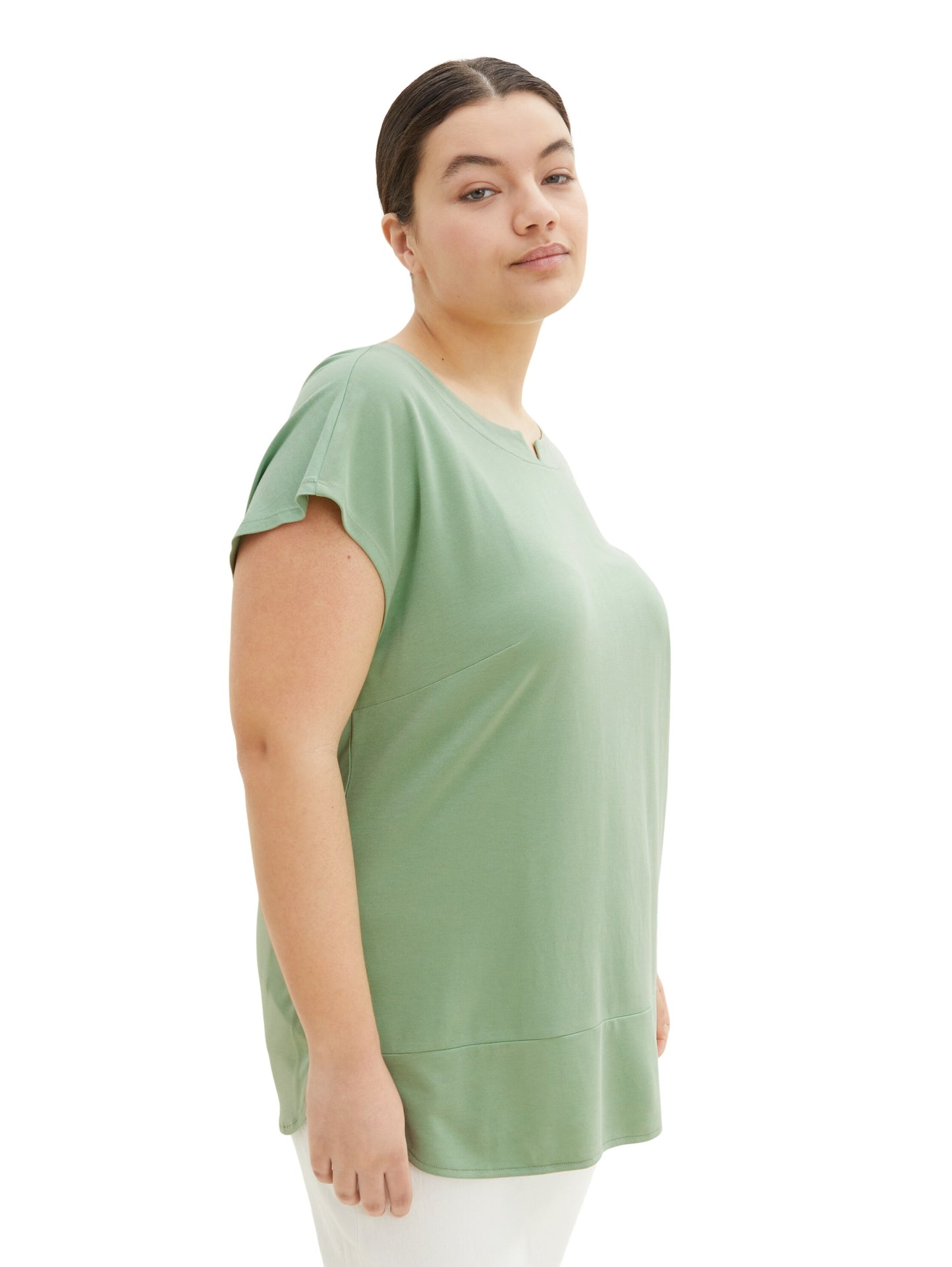 T-shirt fabric mix okra green Bild 5