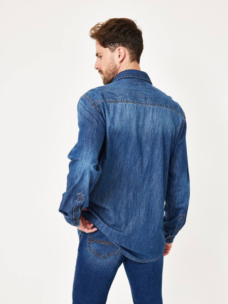 Denim Shirt mid blue used Bild 2