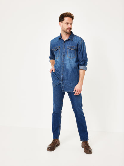 Denim Shirt mid blue used Bild 3