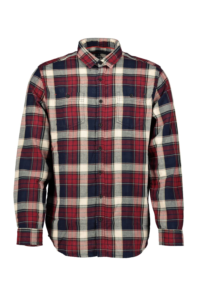 Denim Shirt Doubleface red check Bild 1