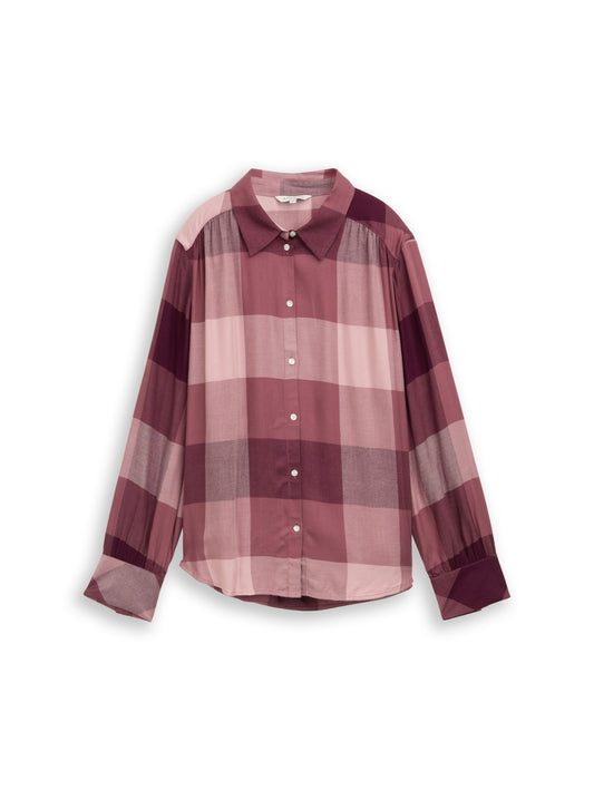 blouse checked berry rose che Bild 1