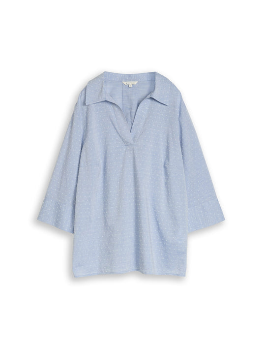 blouse modern shape blue white dob Bild 1