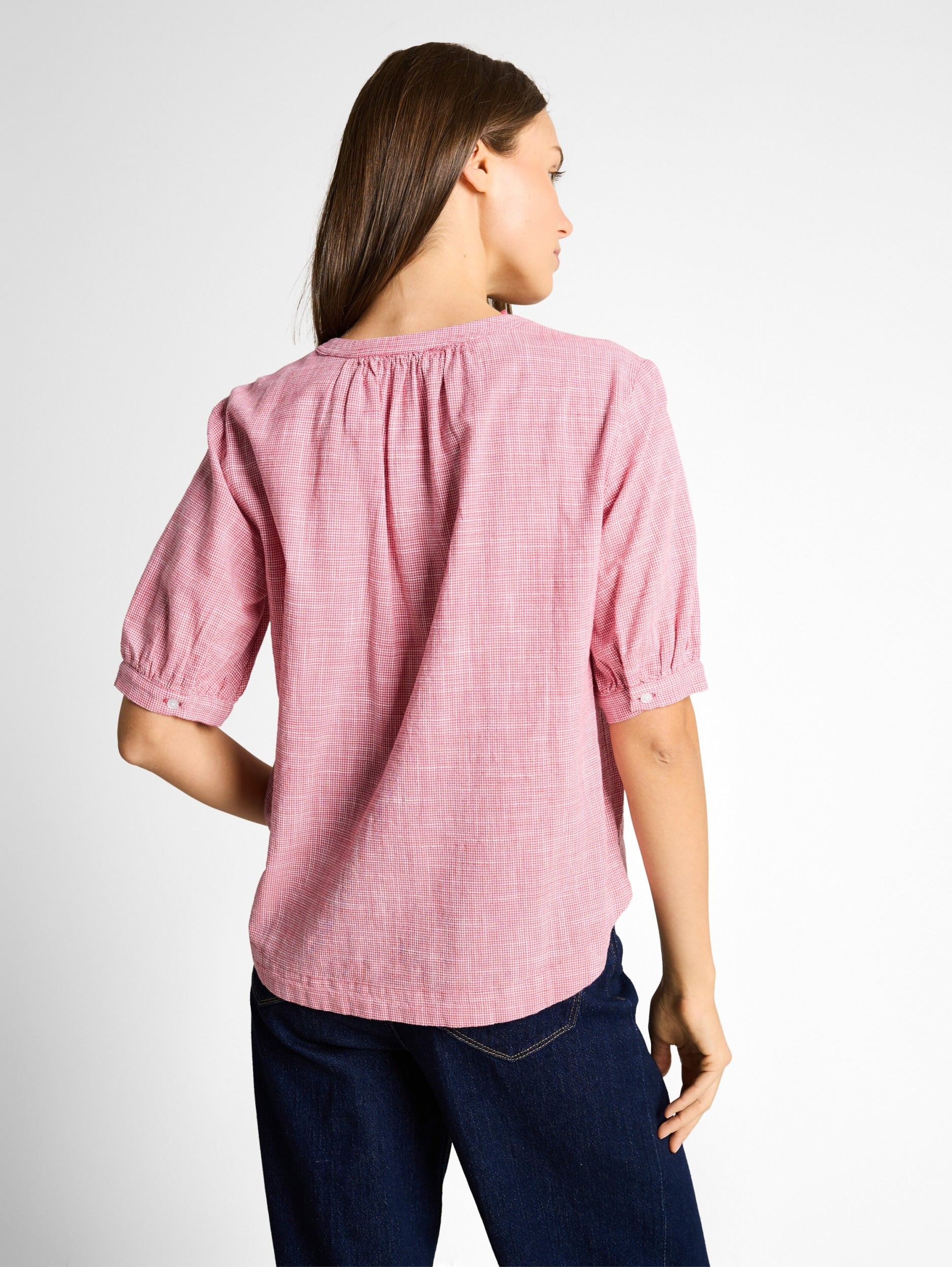 blouse shortsleeves slub struc cozy pink Bild 4