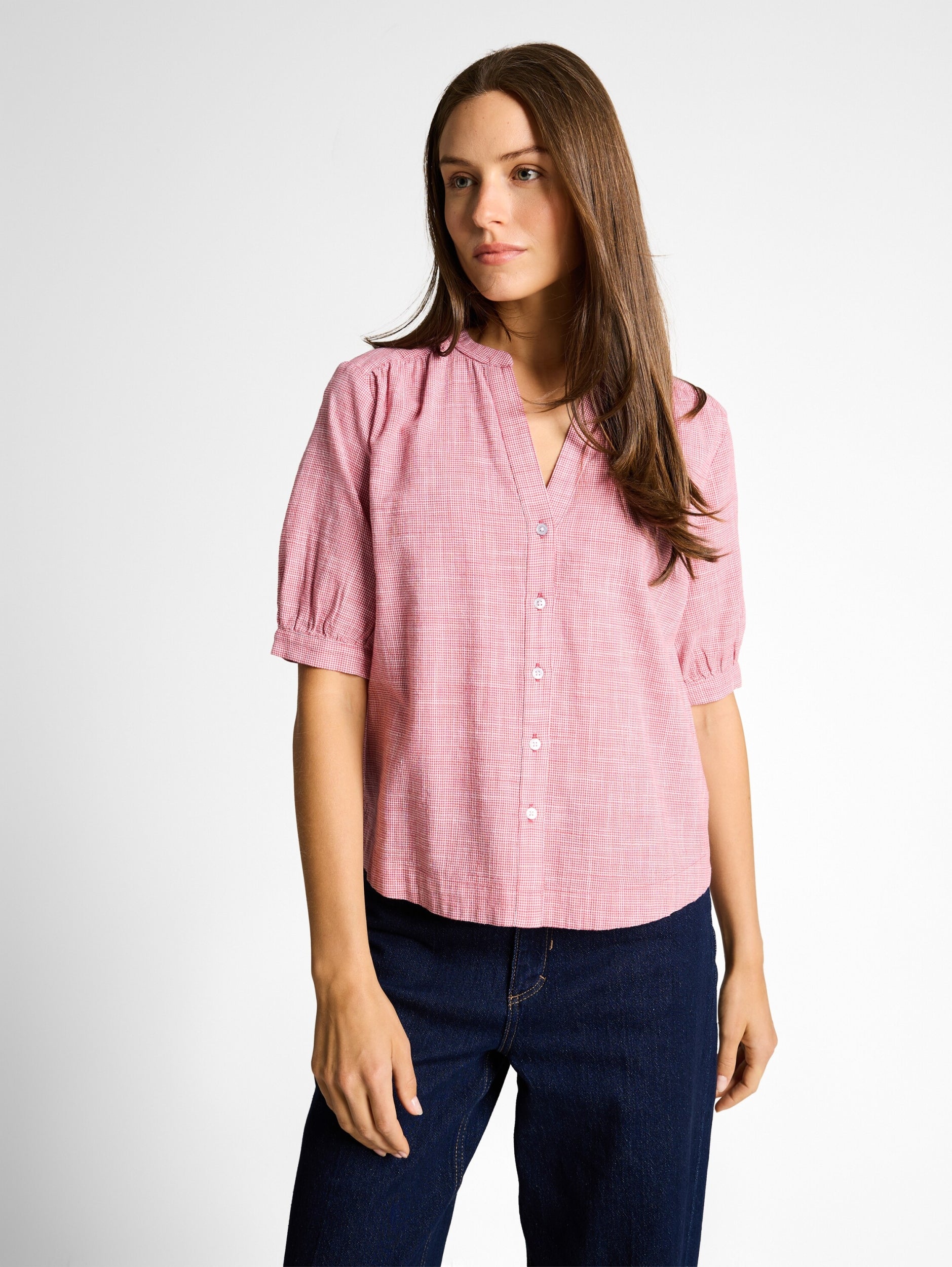 blouse shortsleeves slub struc cozy pink Bild 5