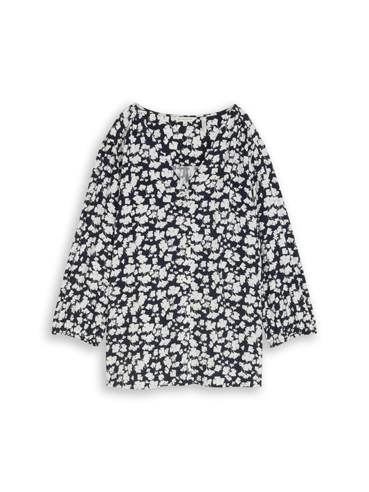 blouse with V-neck blue ginkgo mi Bild 1