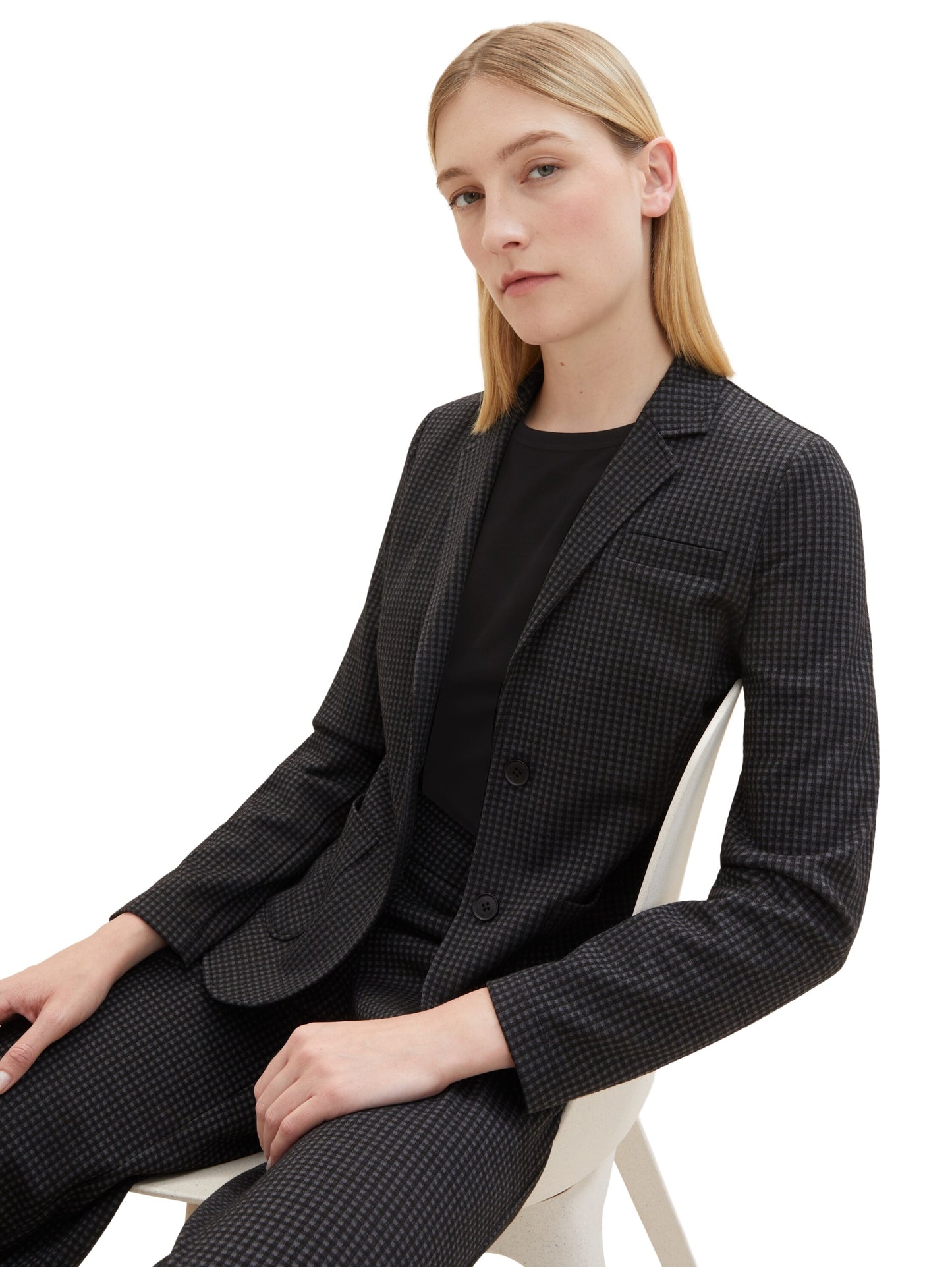 checked blazer grey black tin Bild 4