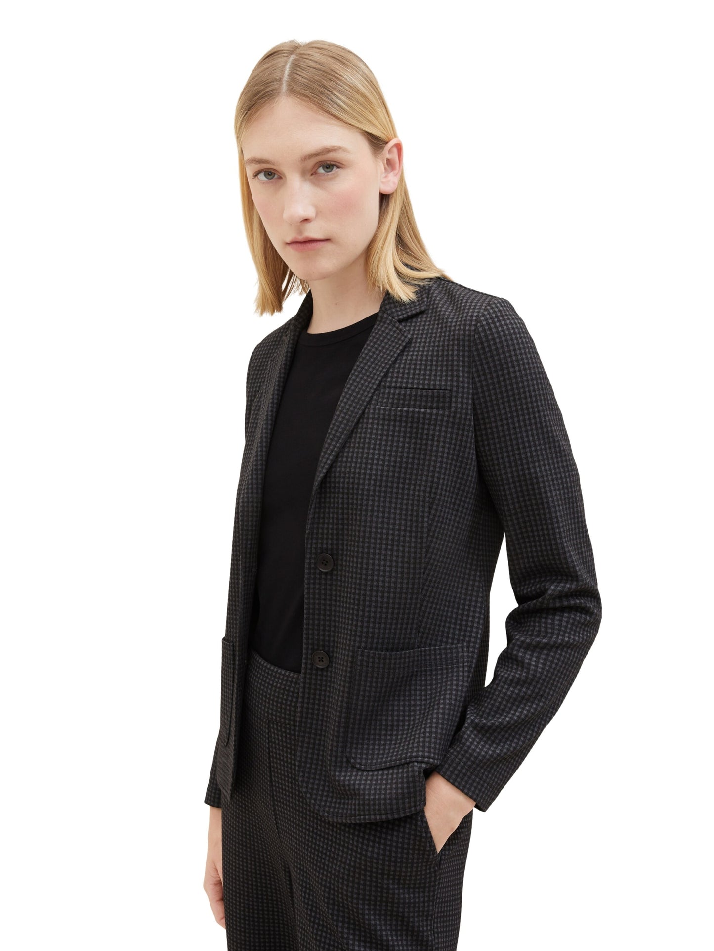 checked blazer grey black tin Bild 5