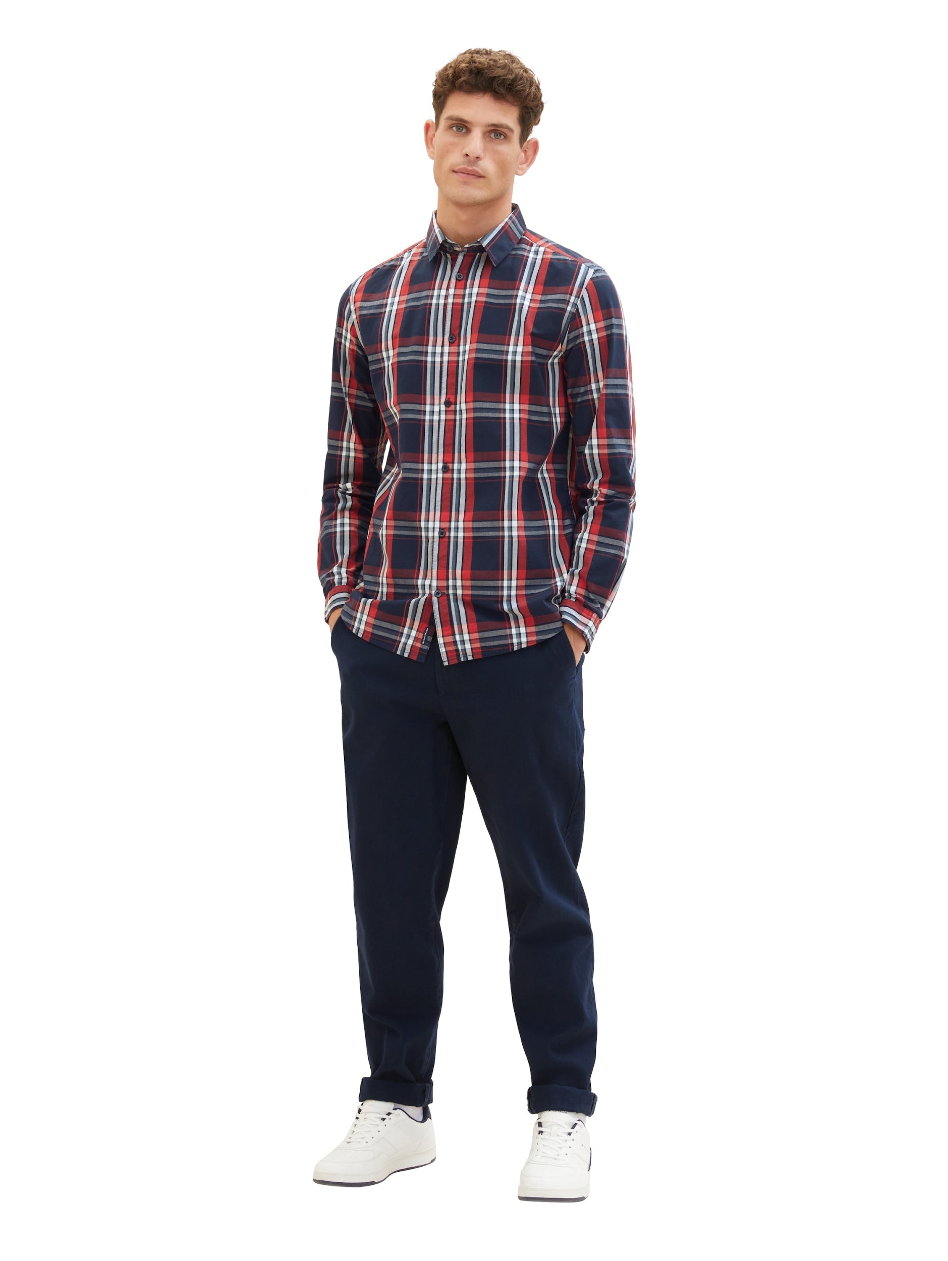 checked shirt navy red check Bild 4