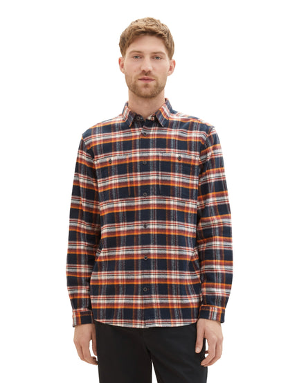 comfort checked shirt navy colorful Bild 6