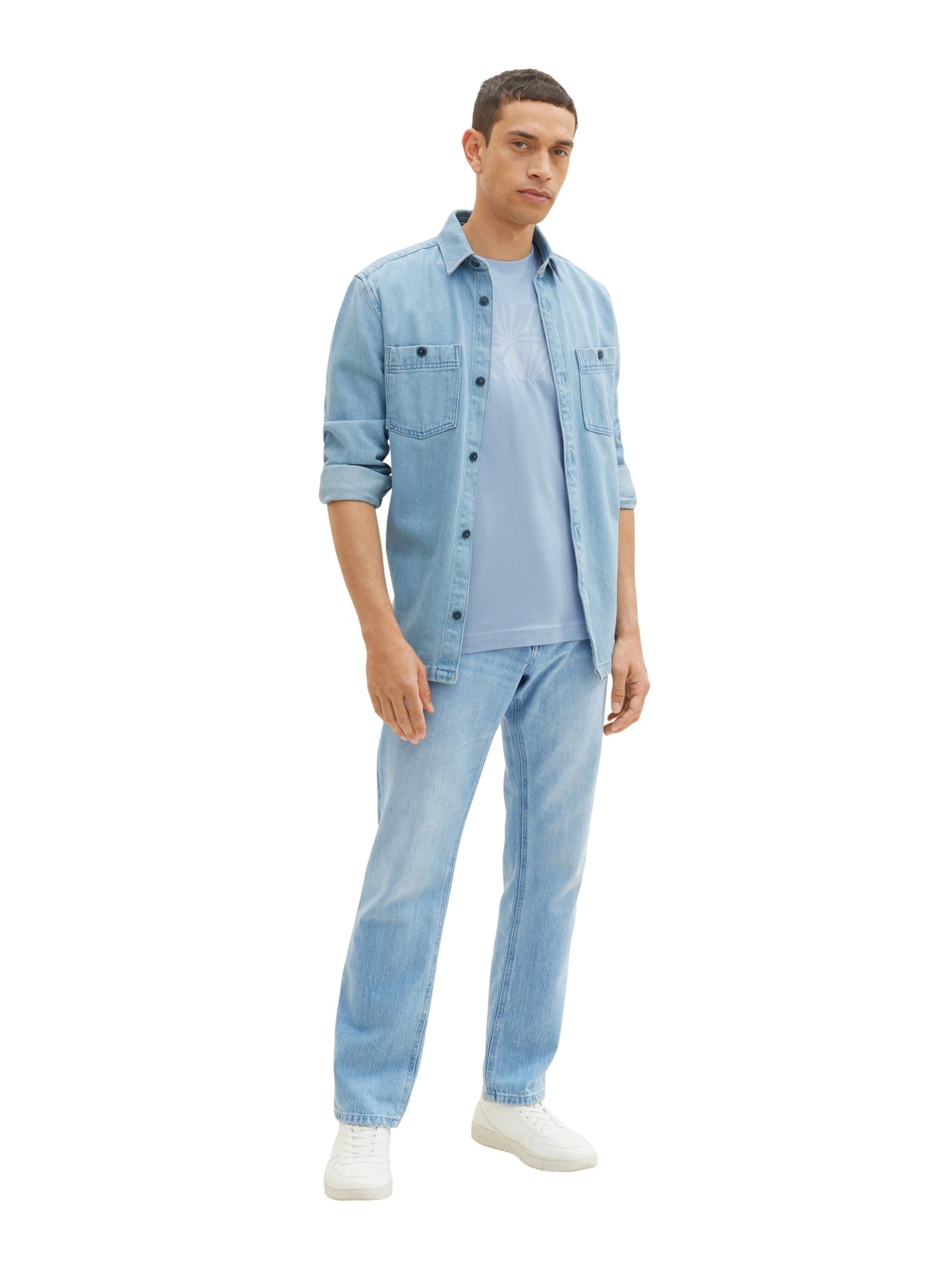 cutline printed t-shirt stonington blu Bild 4