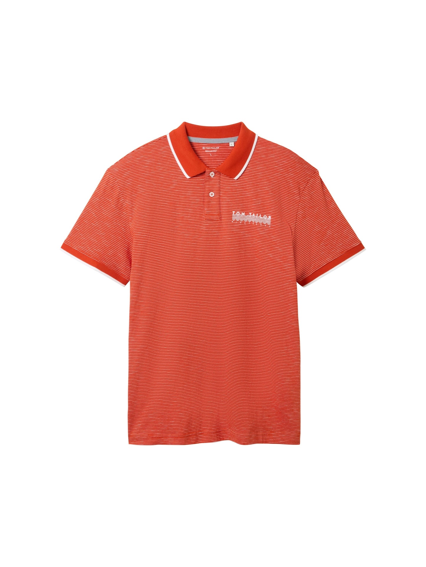 fine striped polo marocco orange Bild 1