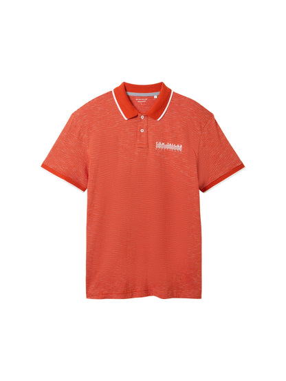 fine striped polo marocco orange Bild 1