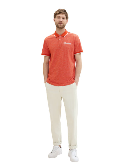 fine striped polo marocco orange Bild 4