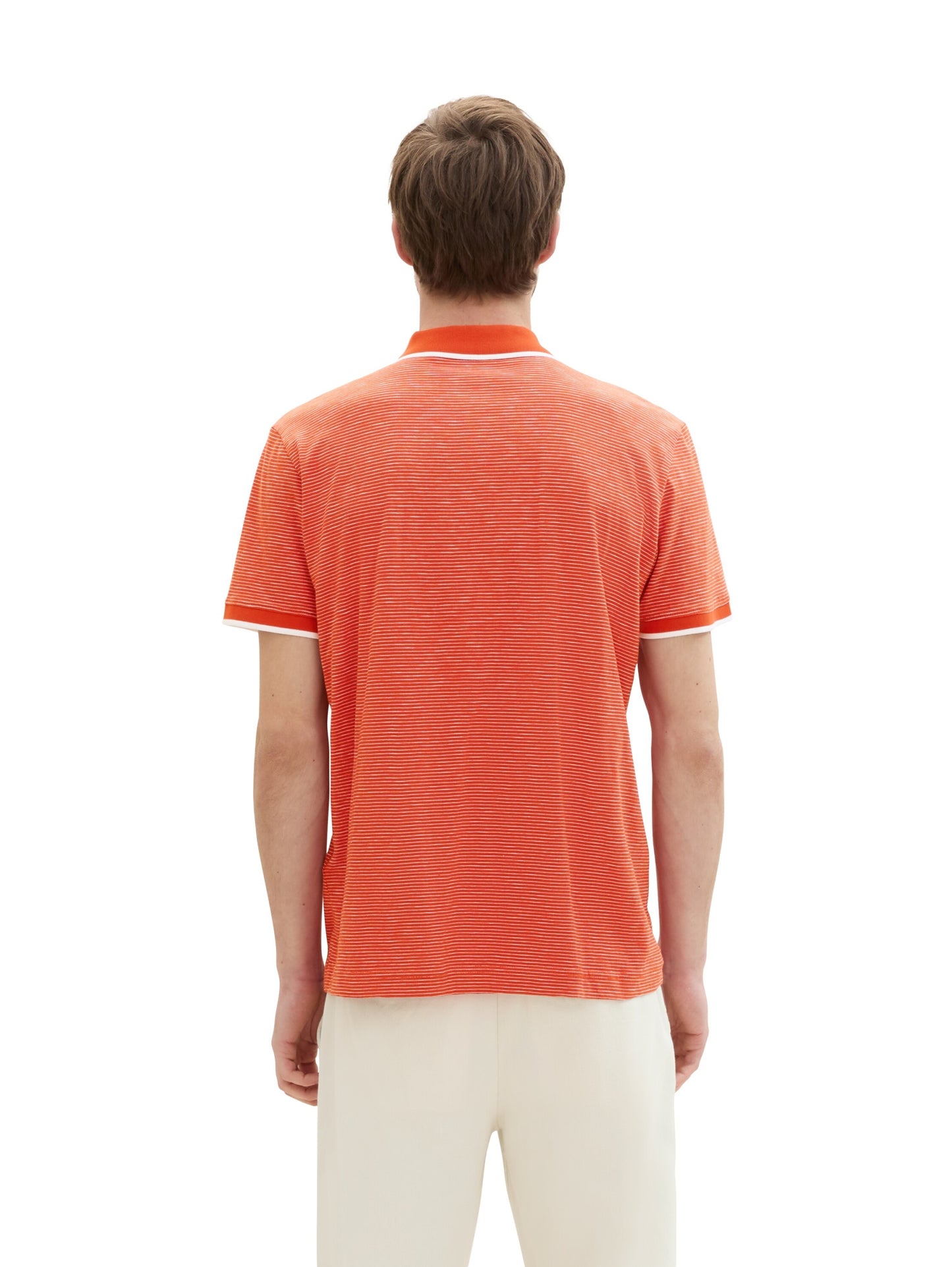 fine striped polo marocco orange Bild 5