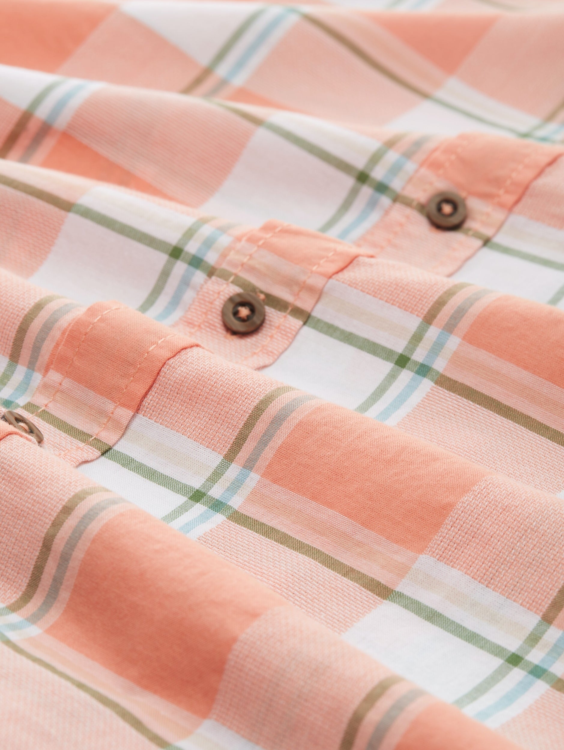 fitted checked slubyarn shirt coral multicol Bild 2