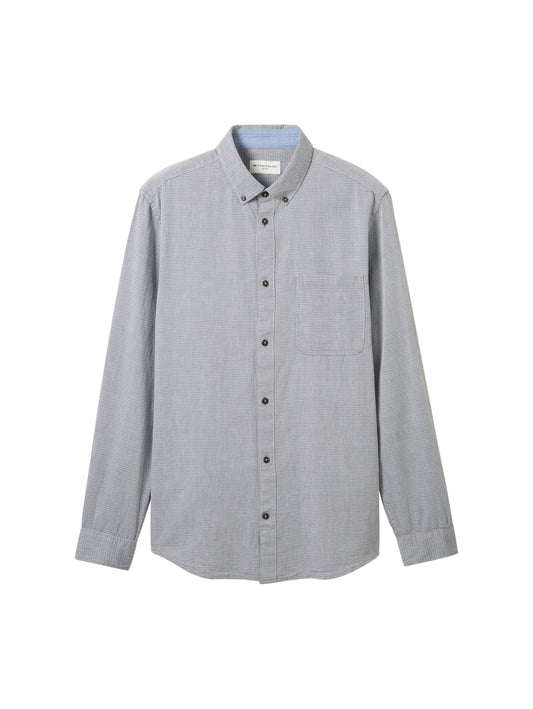 fitted structured shirt navy horizonta Bild 1