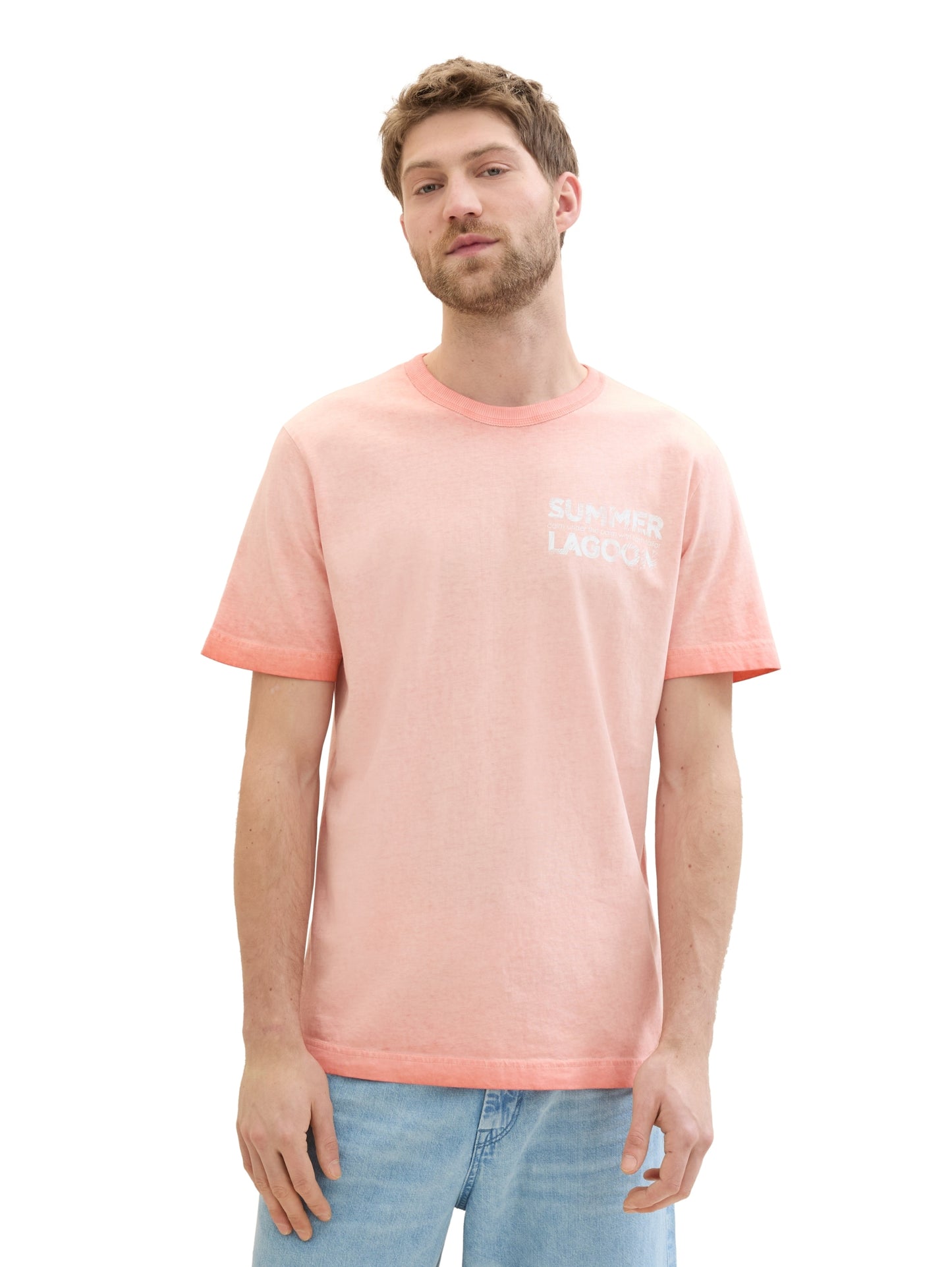 garment dye t-shirt Hazy Coral Ros Bild 3