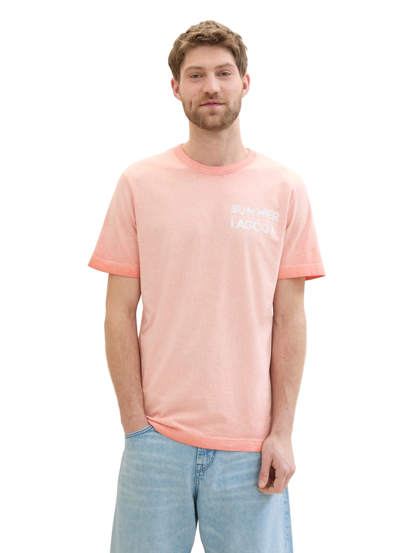 garment dye t-shirt Hazy Coral Ros Bild 6