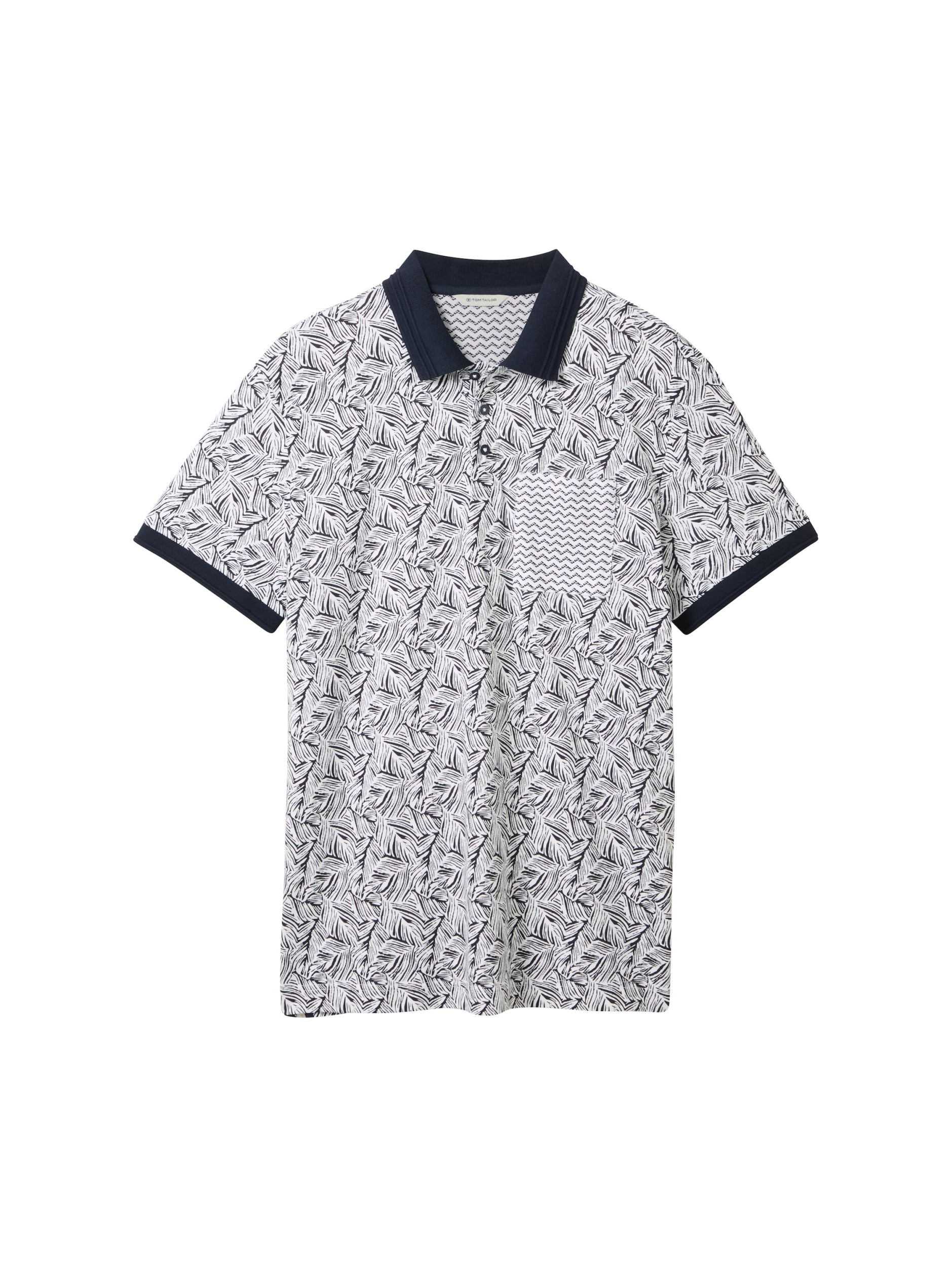 allover printed polo navy white wav Bild 1