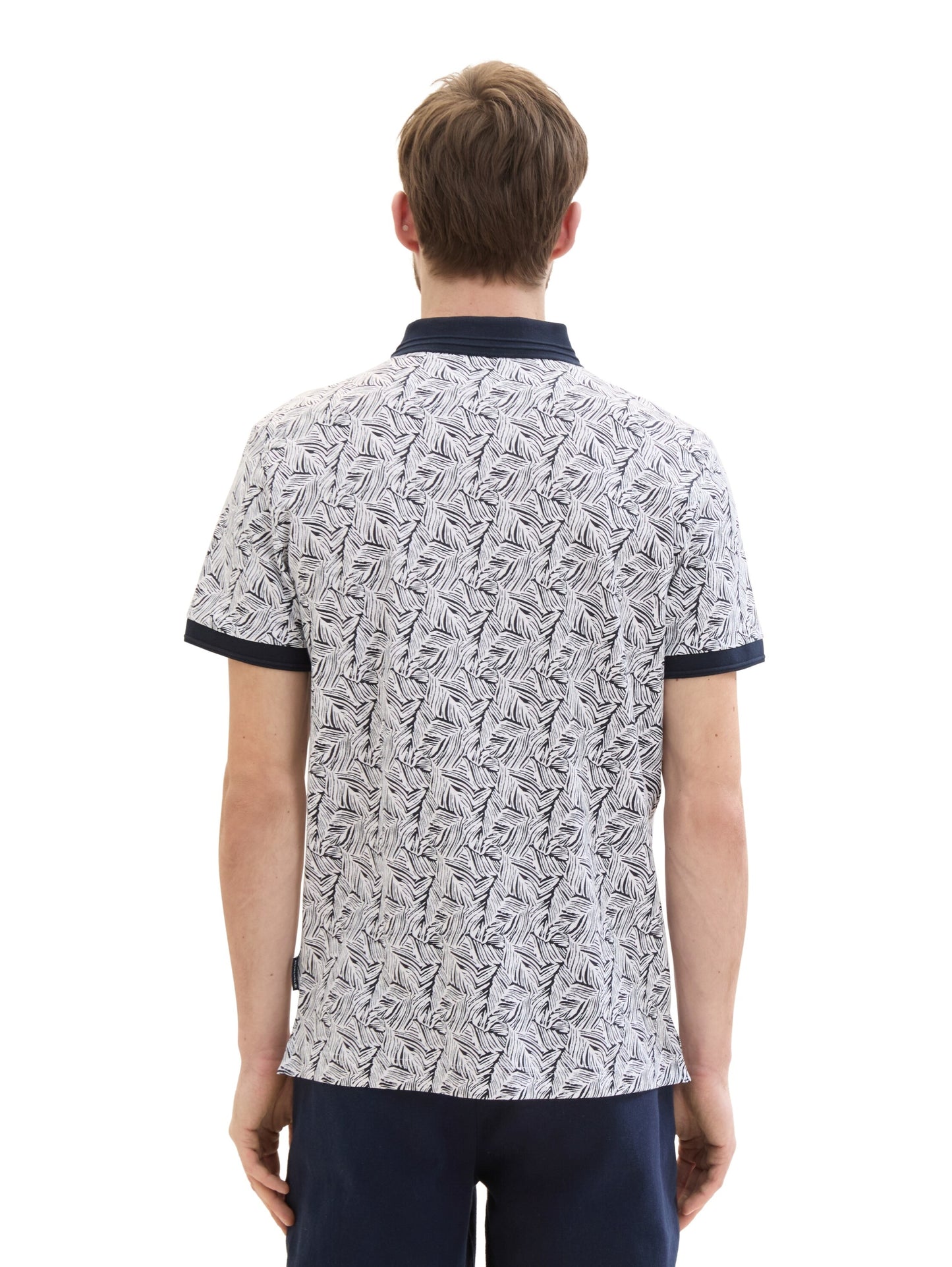 allover printed polo navy white wav Bild 5