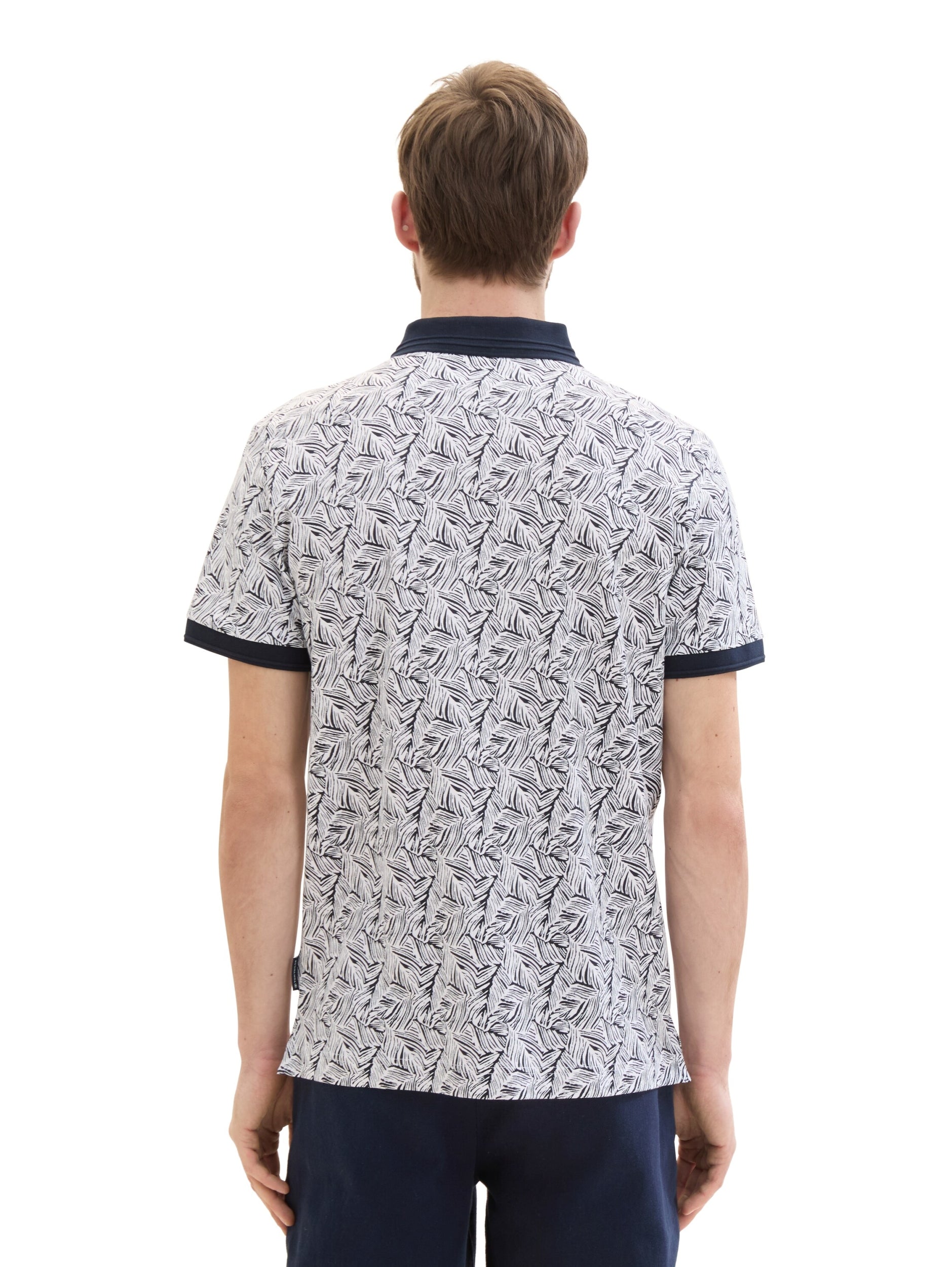 allover printed polo navy white wav Bild 5