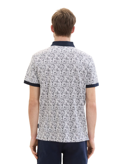allover printed polo navy white wav Bild 5