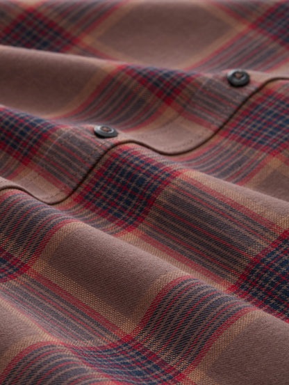 comfort checked shirt brown navy che Bild 2