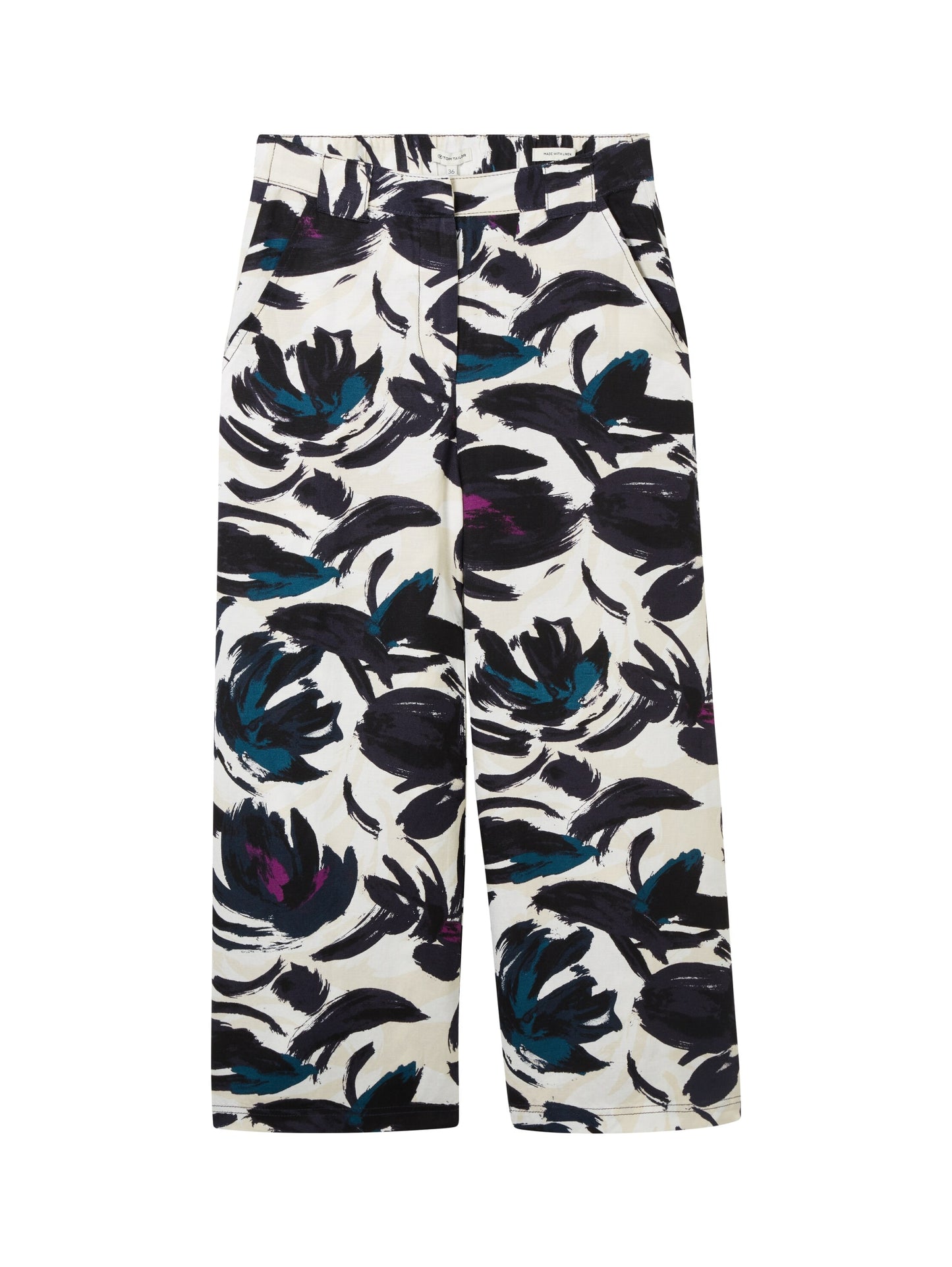 culotte linen pants dark blue flor Bild 1