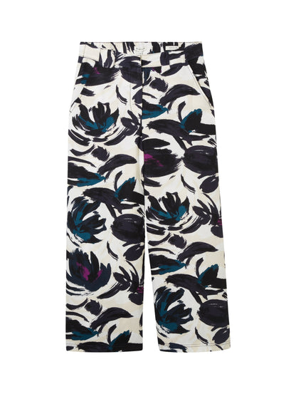 culotte linen pants dark blue flor Bild 1