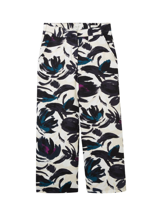 culotte linen pants dark blue flor Bild 1
