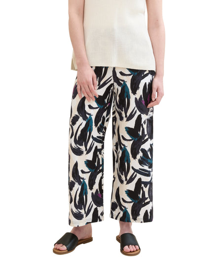 culotte linen pants dark blue flor Bild 2