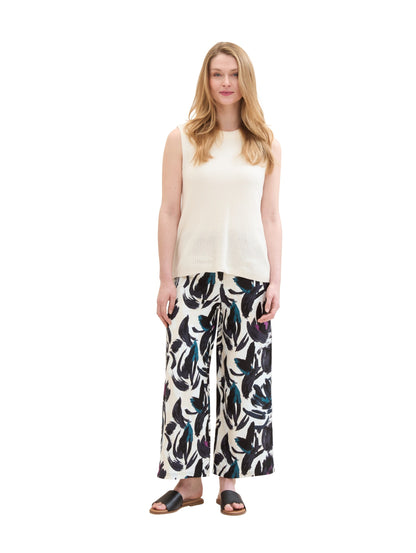 culotte linen pants dark blue flor Bild 5