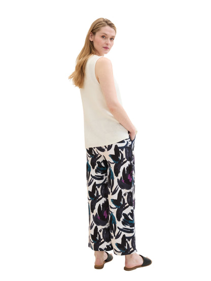 culotte linen pants dark blue flor Bild 6