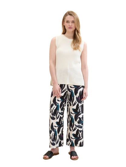 culotte linen pants dark blue flor Bild 8