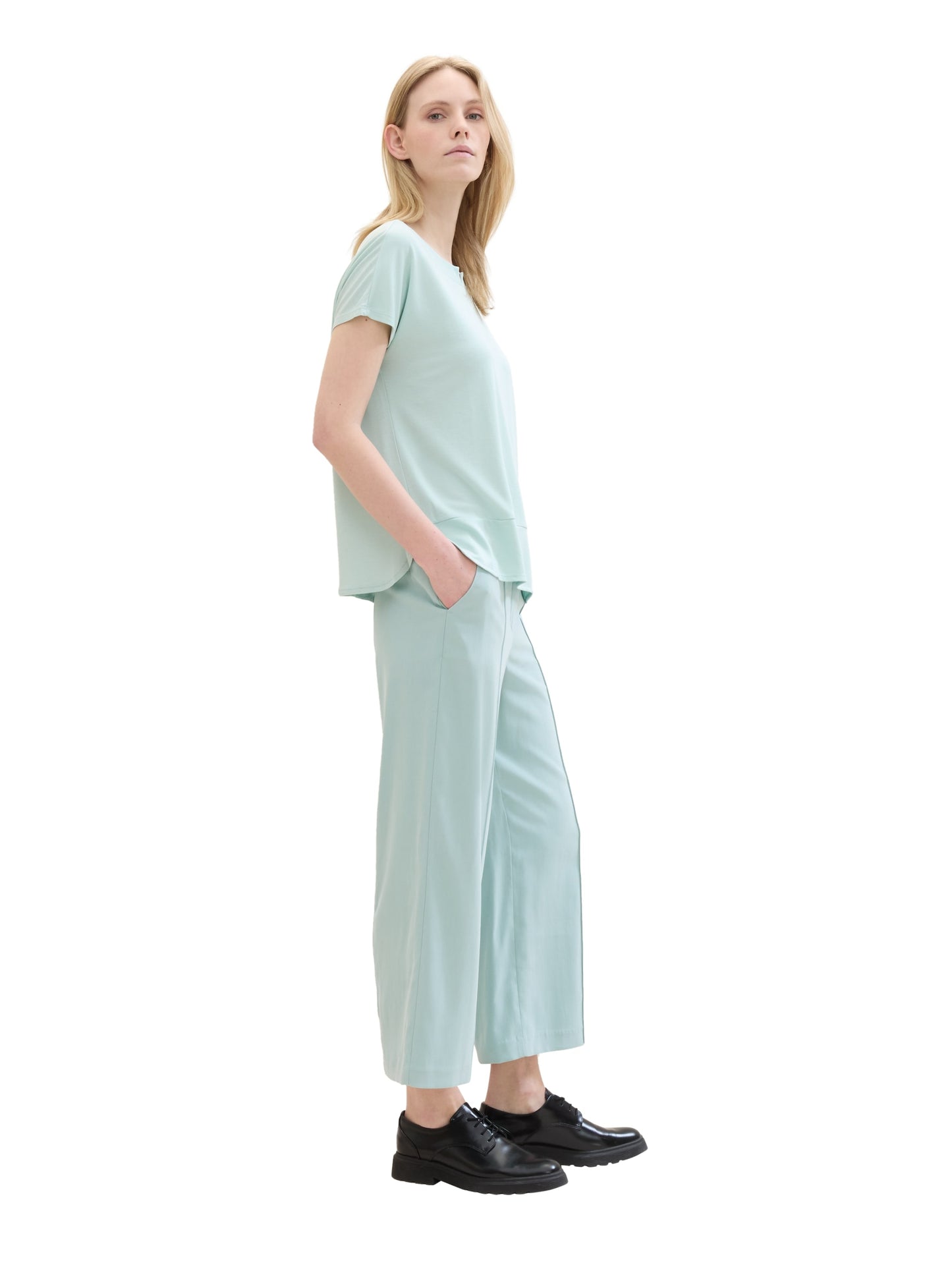 culotte pants with pintuck dusty mint blu Bild 4