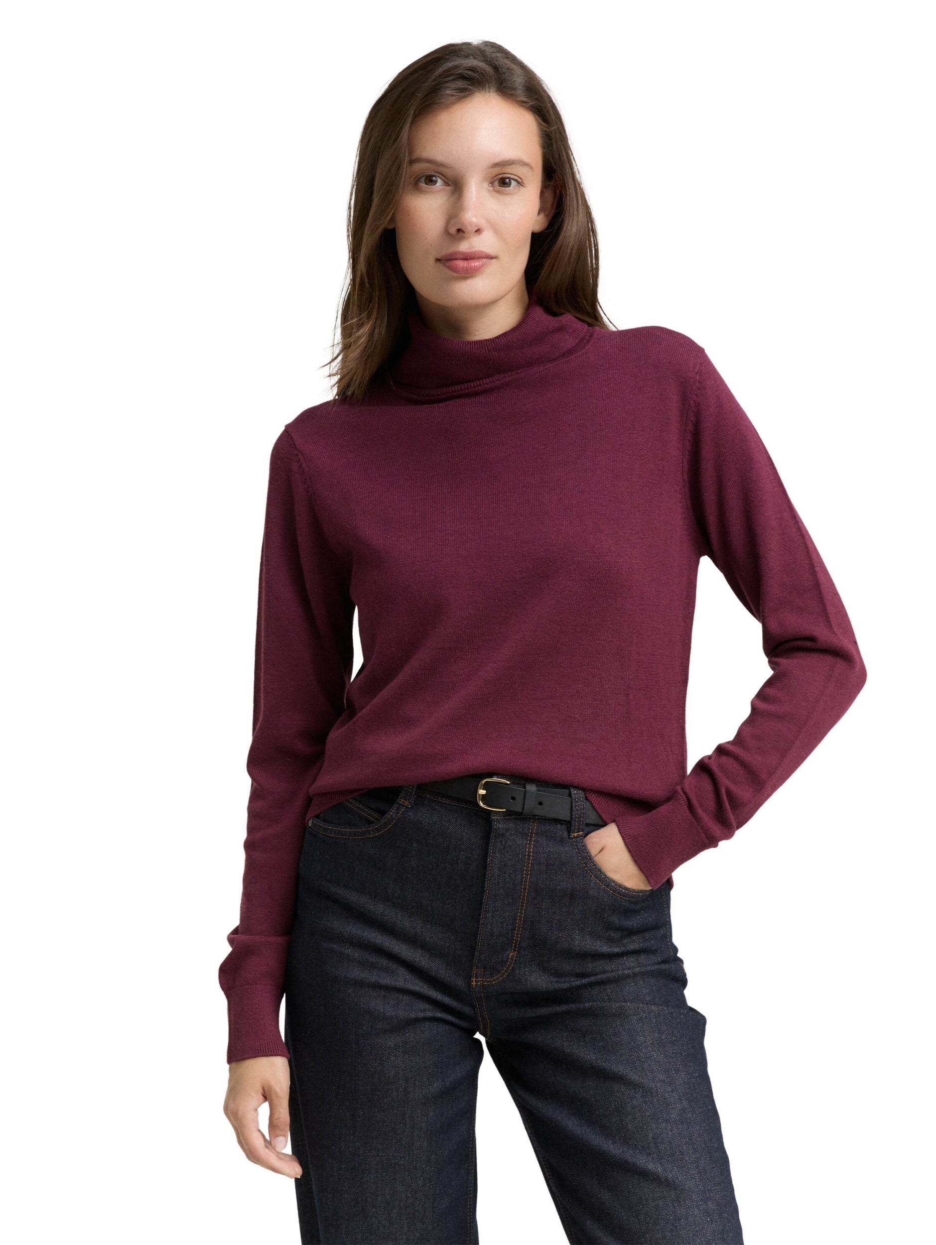 knit basic turtleneck bordeaux red Bild 5