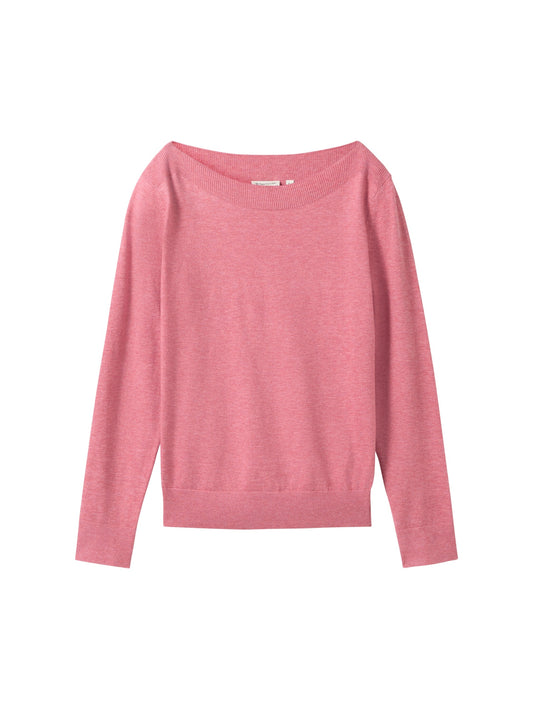 knit boatneck pullover wine rose mela Bild 1