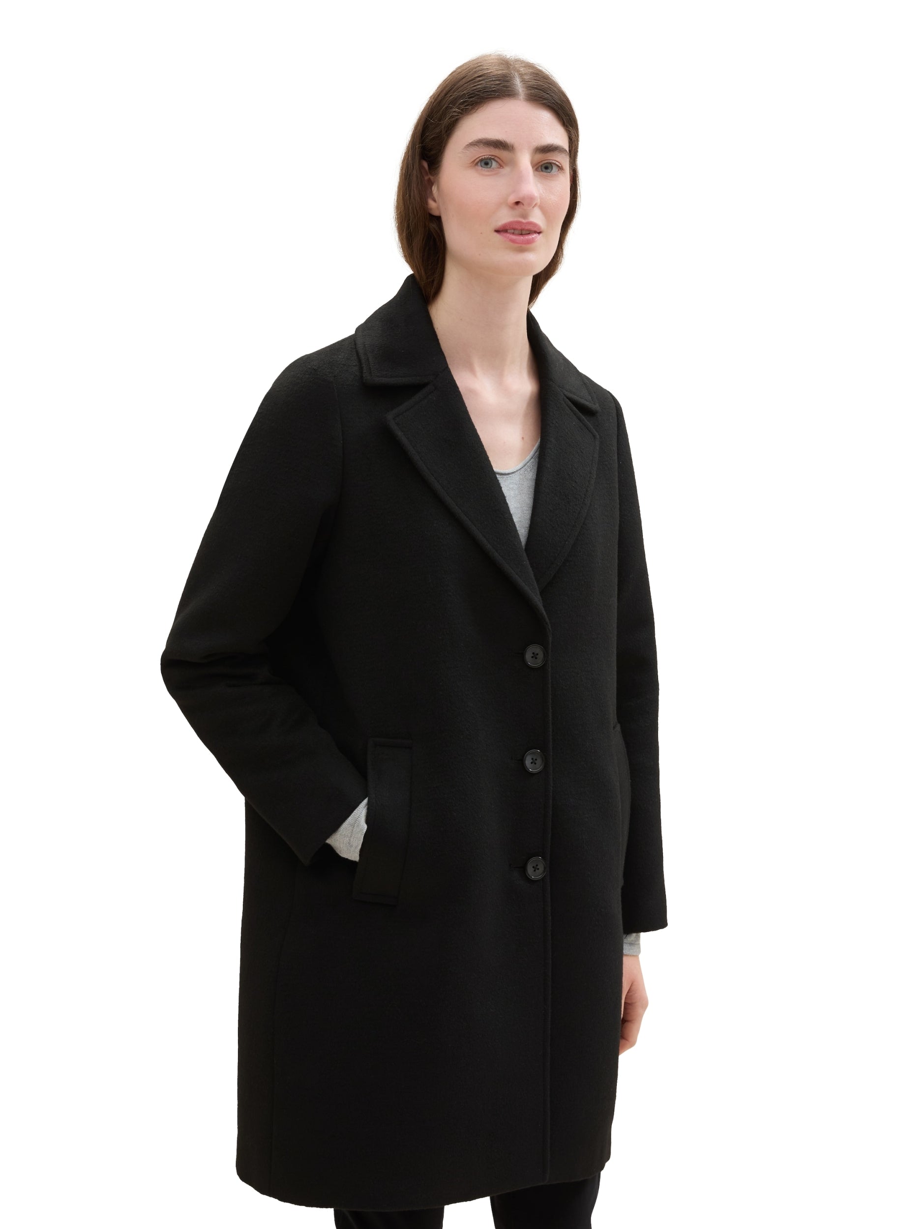 long coat deep black Bild 3