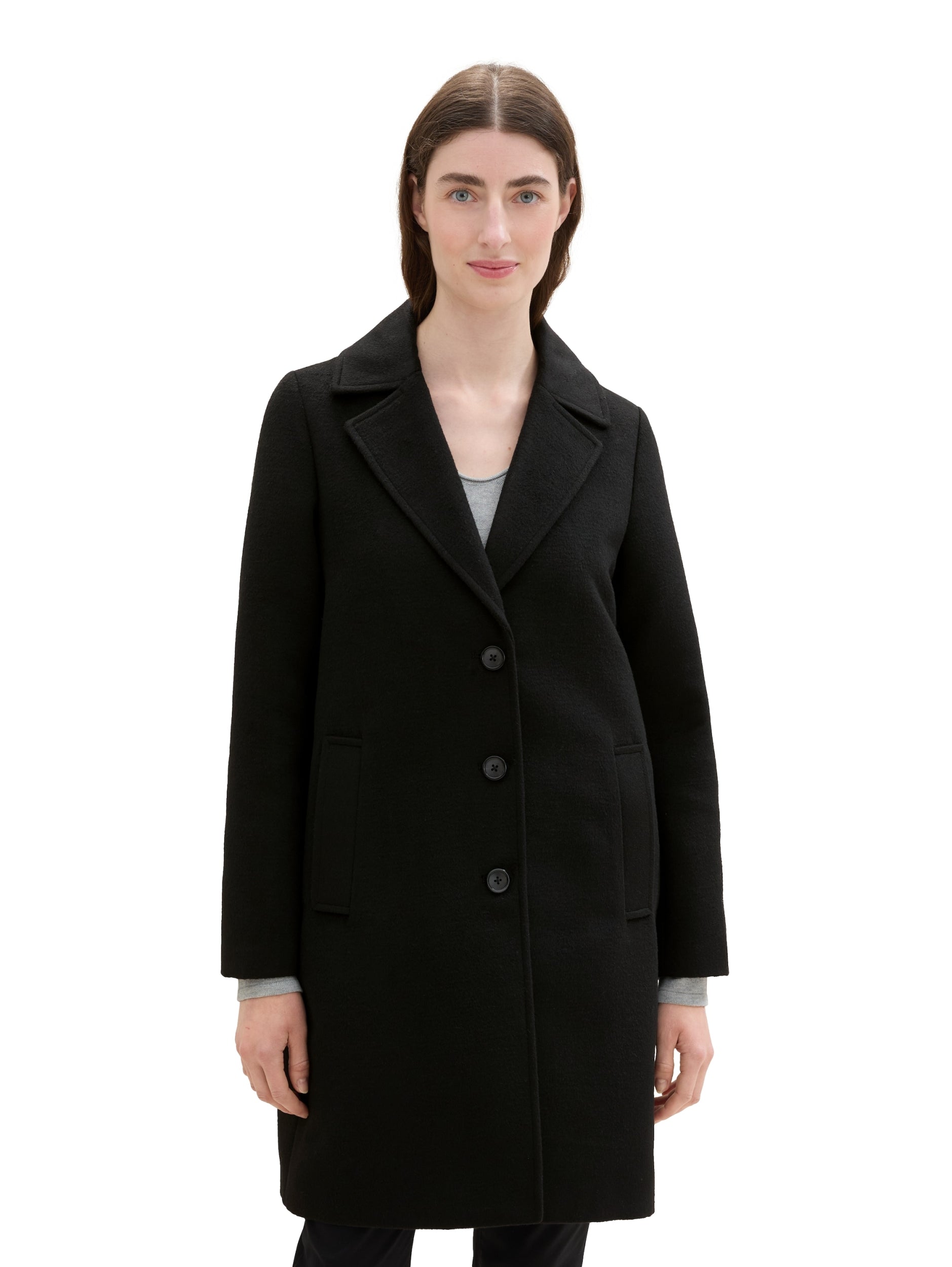 long coat deep black Bild 7
