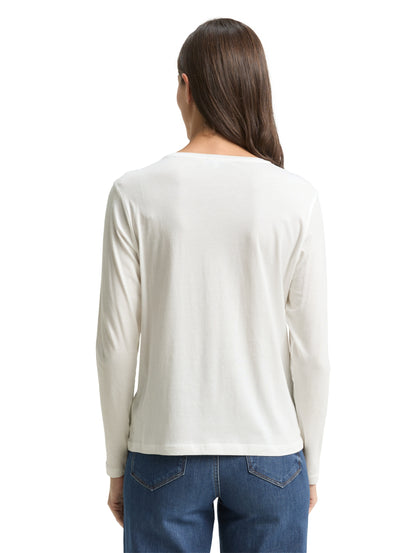 Longsleeve crew neck frontprin Whisper White Bild 4