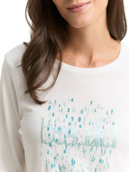 Longsleeve crew neck frontprin Whisper White Bild 6