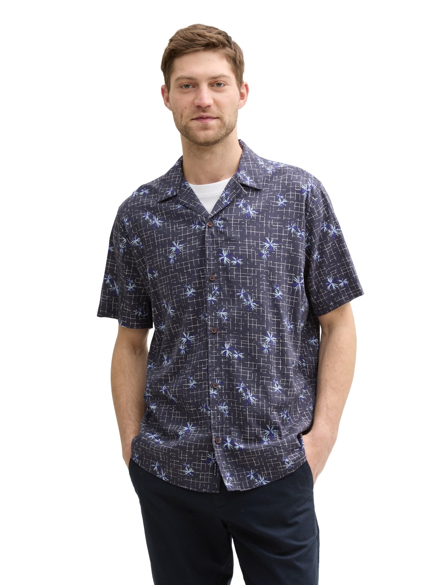 printed shirt blueish grey d Bild 5